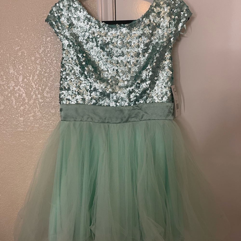 Top sequence mint dress